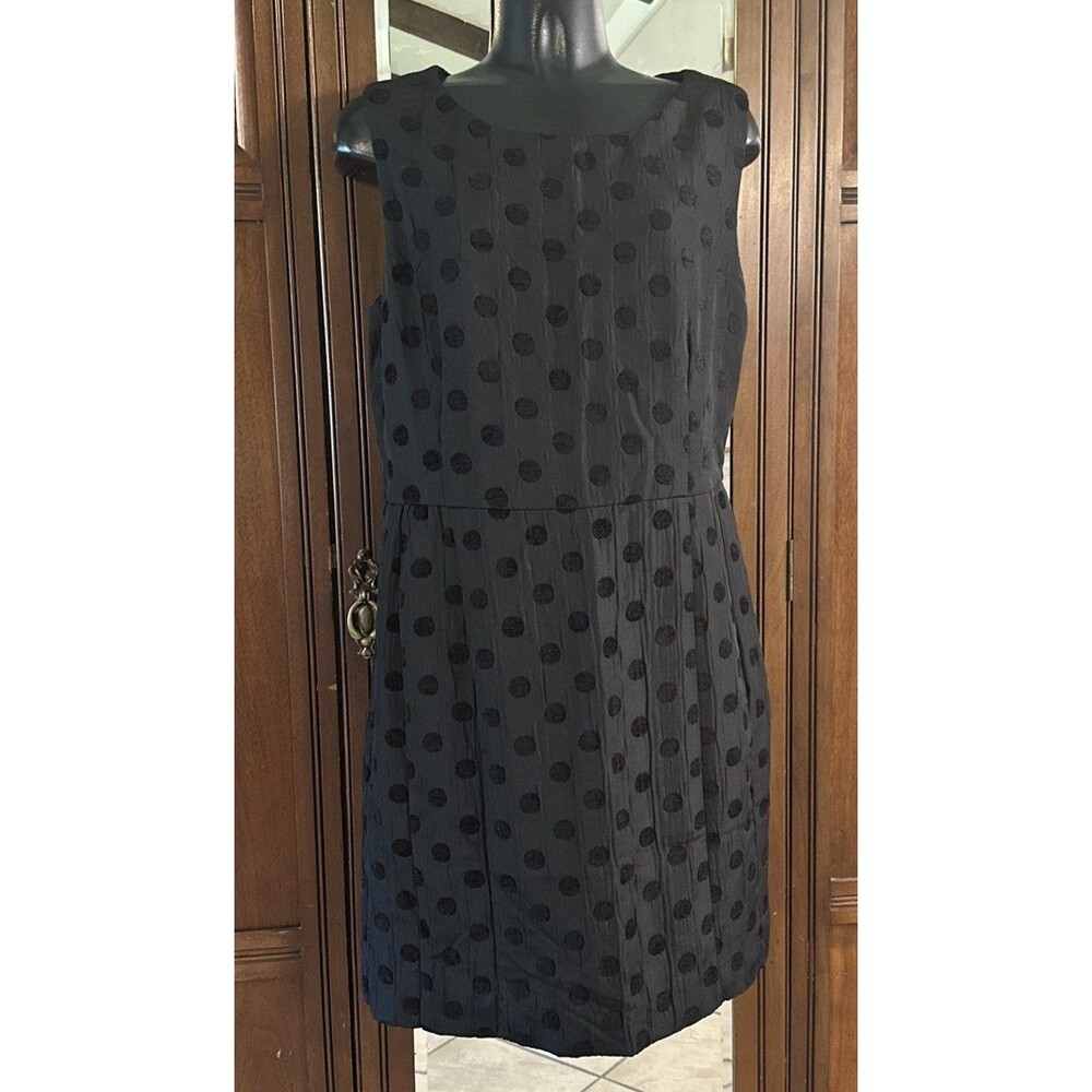 Joe Fresh Little Black Dress Velvet Polka Dot Sheath Pockets Sz 10 Cocktail